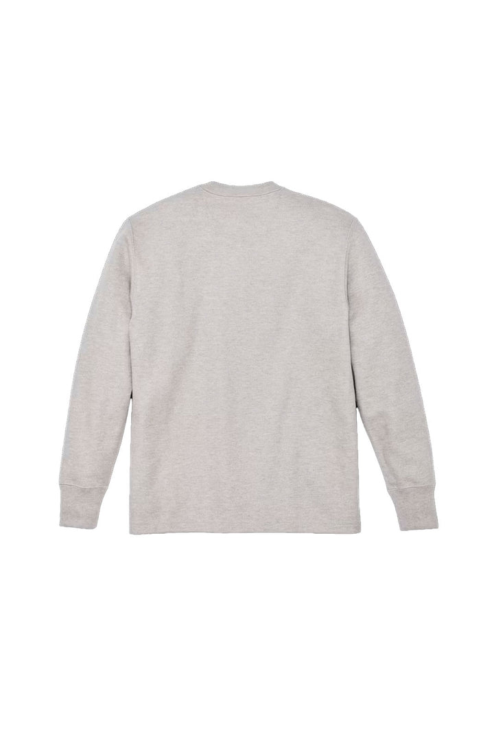 Waffle Knit Henley - Light Heather Gray