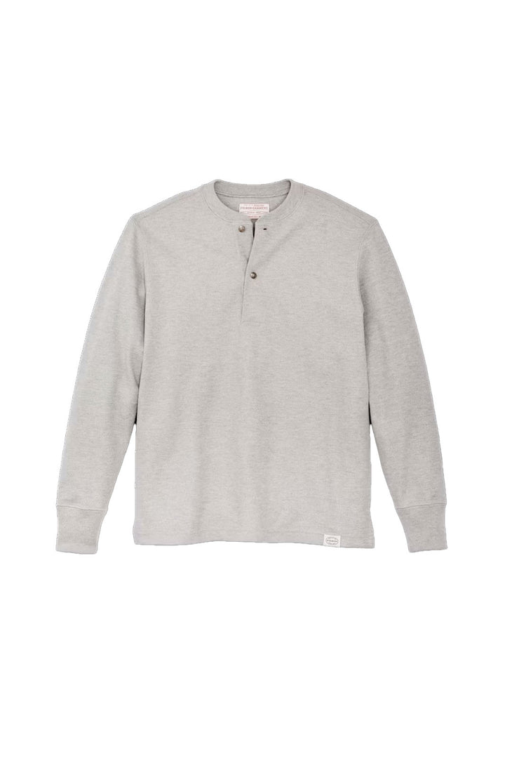 Waffle Knit Henley - Light Heather Gray