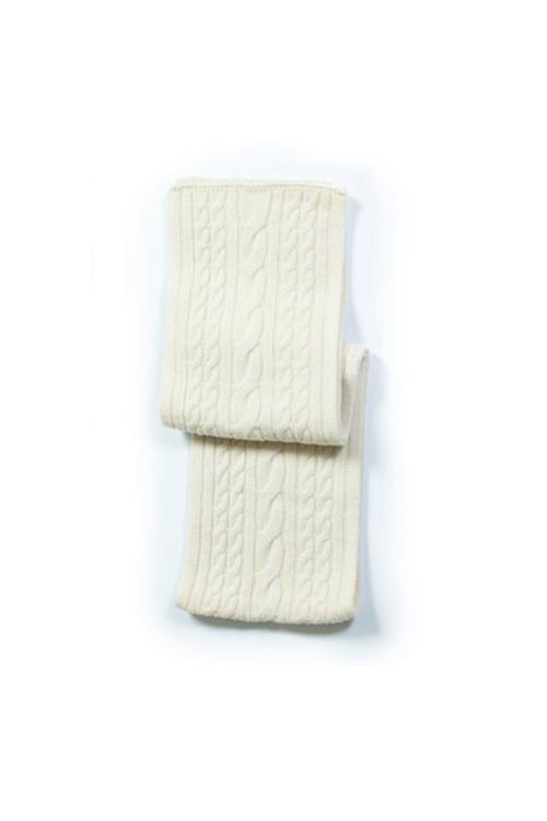Wool Blend Cableknit Scarf - Off White