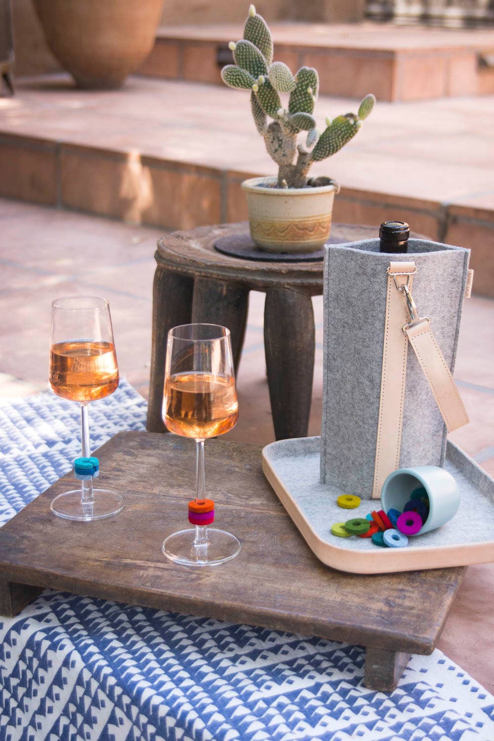 Midcentury Wine-O's Merino Wool Felt Round Wine Markers