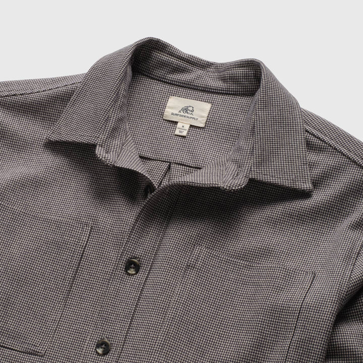 Louis Houndstooth Soft Overshirt | Ebony