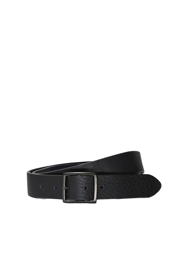 Dark Navy Leather Belt