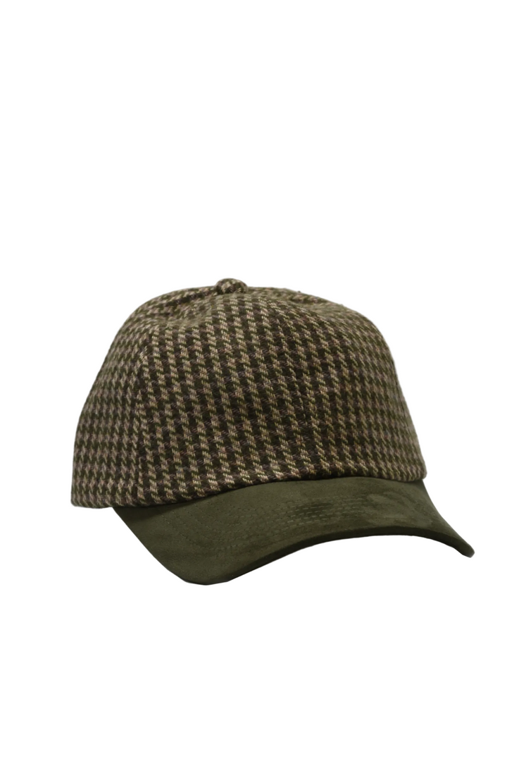 Houndstooth Twill Suede Hat