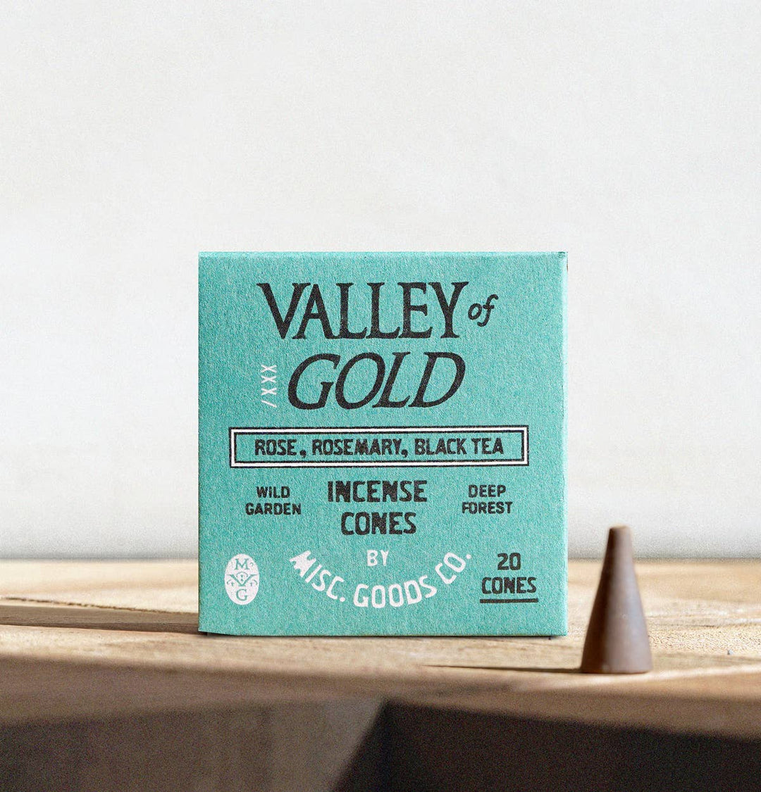 Valley of Gold Incense Cones – Wildflowers, Rose & Rosemary | Clean Burning, 20-Pack