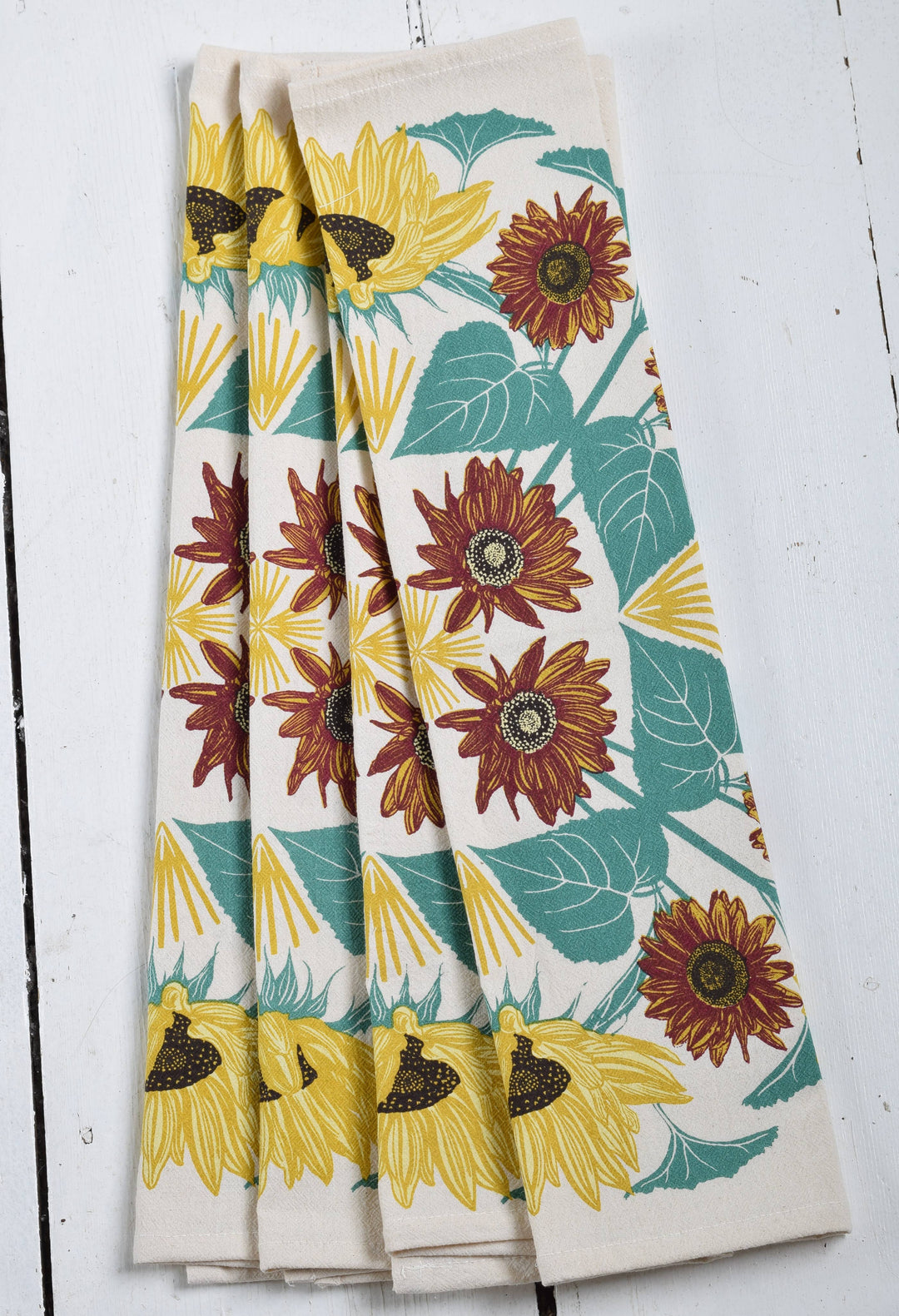 Organic Cotton Sunflower Napkins - 20" x 20" - Set of 4