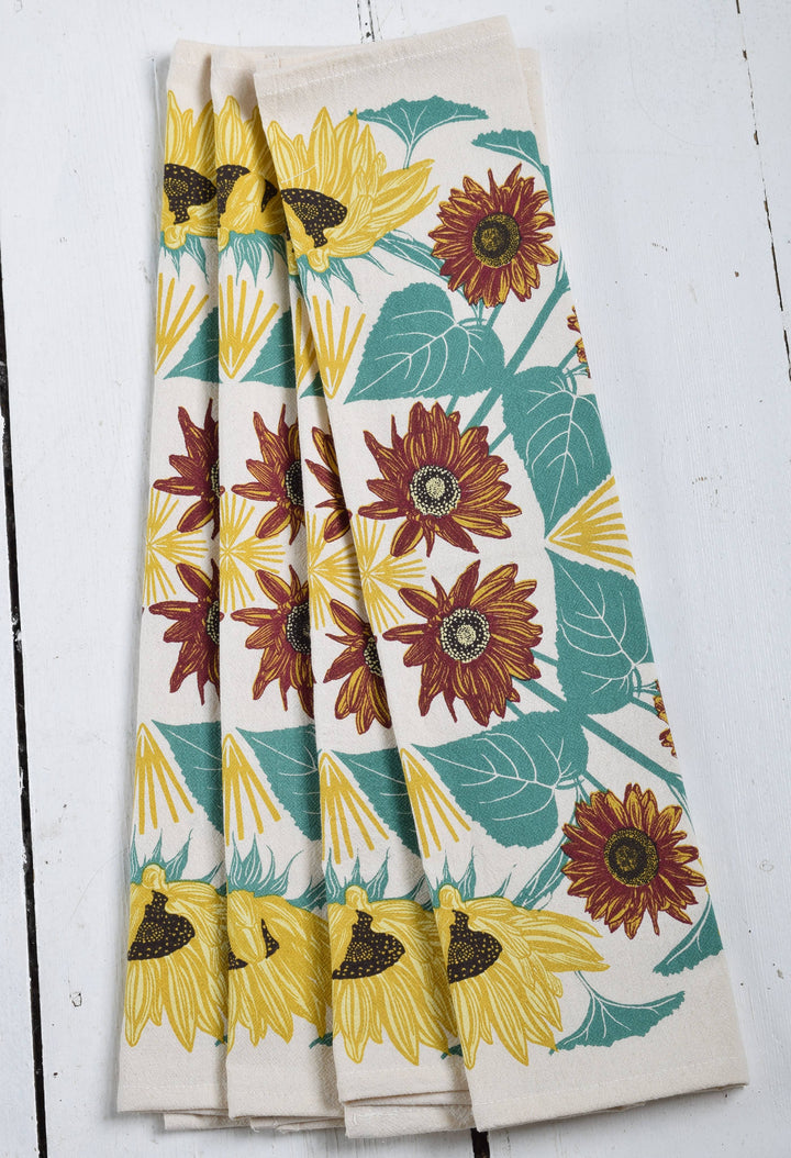 Organic Cotton Sunflower Napkins - 20" x 20" - Set of 4