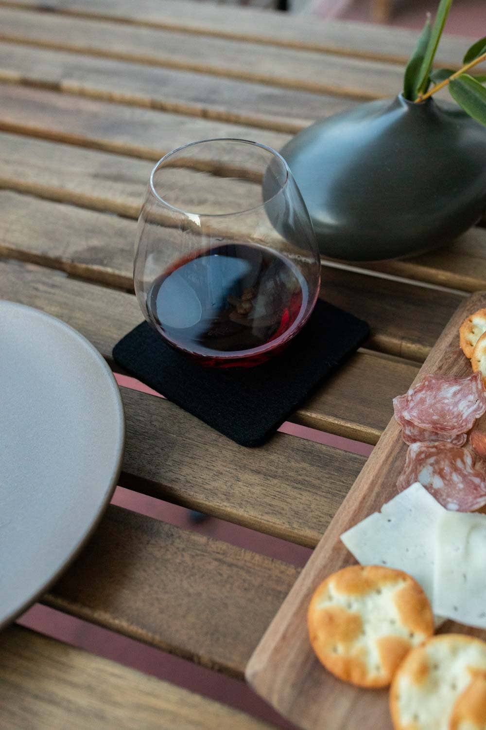 Merino Wool Felt Square Coasters | Black