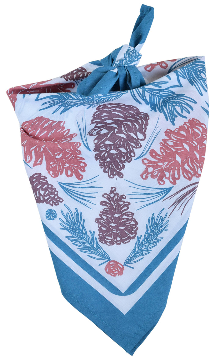 Pine Cone Bandana | Blue/Green