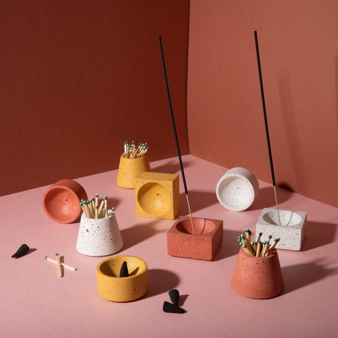 Square Incense Holder | Cobalt Terrazzo