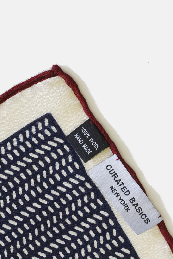 Burgundy 4-Sided Wool Pocket Square