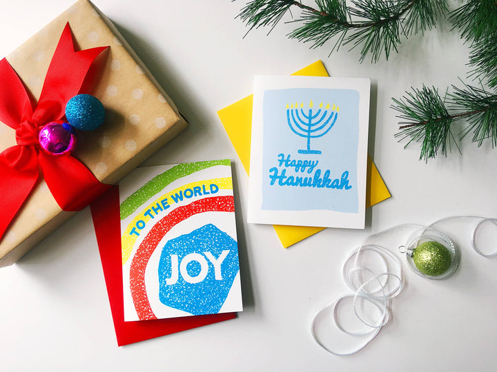Happy Hanukkah Greeting Card  - Menorah, Holiday