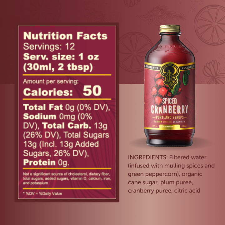 Spiced Cranberry Syrup 12oz
