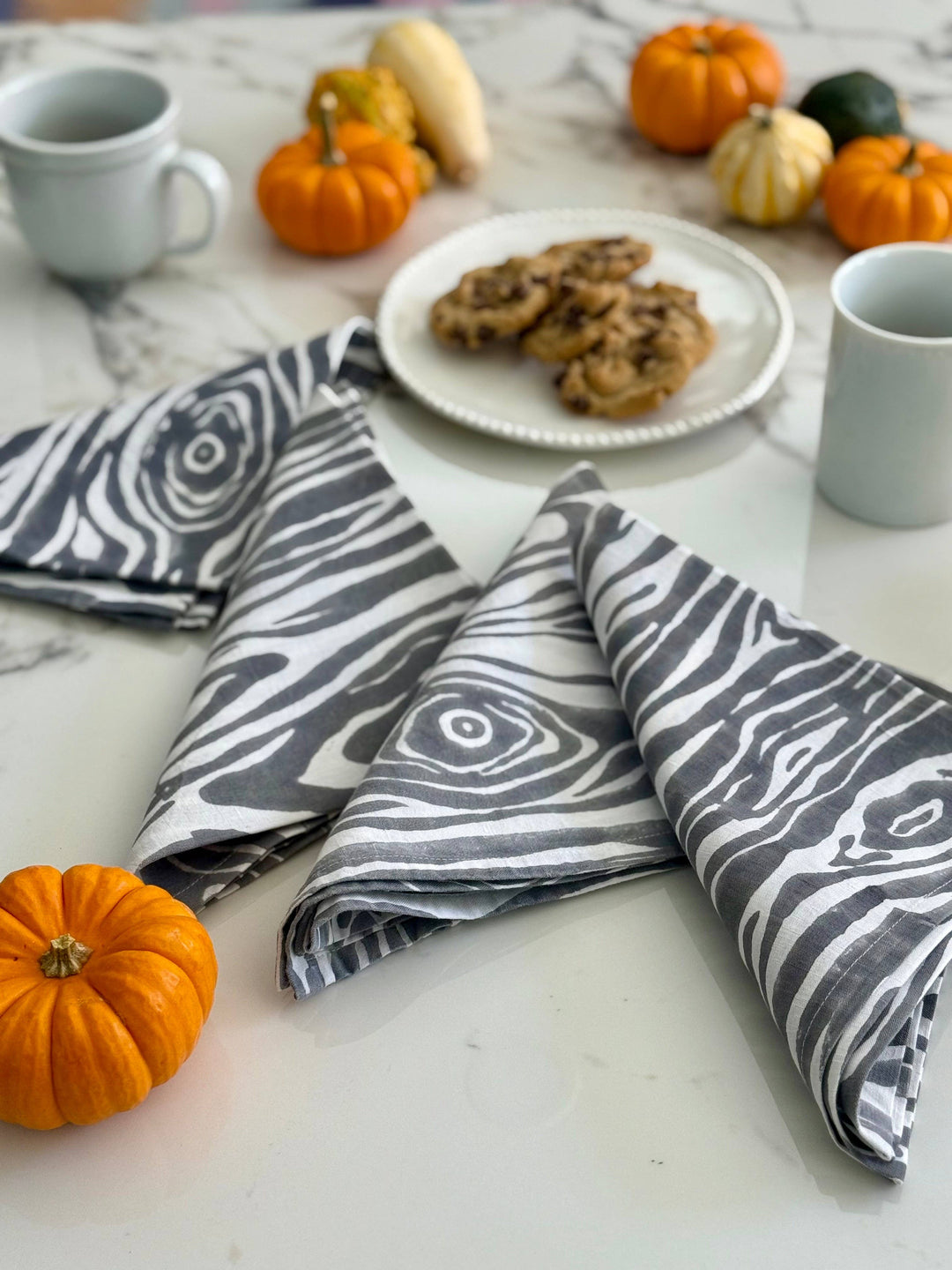 Faux Bois Organic Cotton Linen Napkins