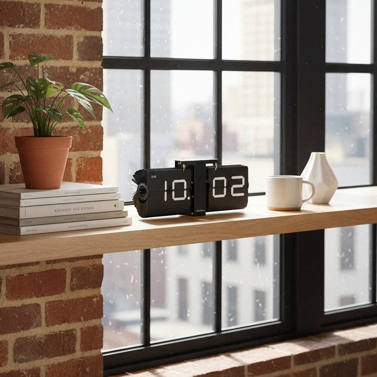Flipping Out 2.0 Clock | Black