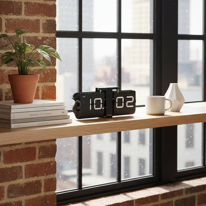 Flipping Out 2.0 Clock | Black