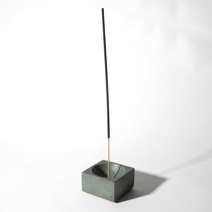 Square Incense Holder | Dark Green Terrazzo
