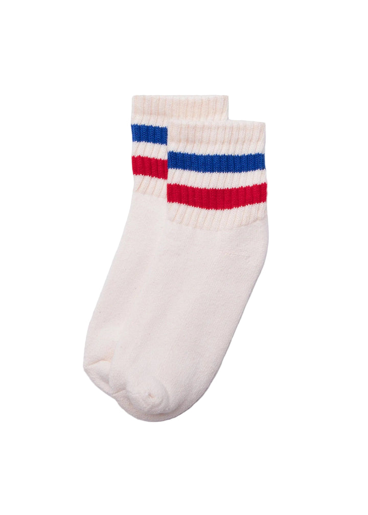 Retro Stripe Quarter Crew | Royal/Red