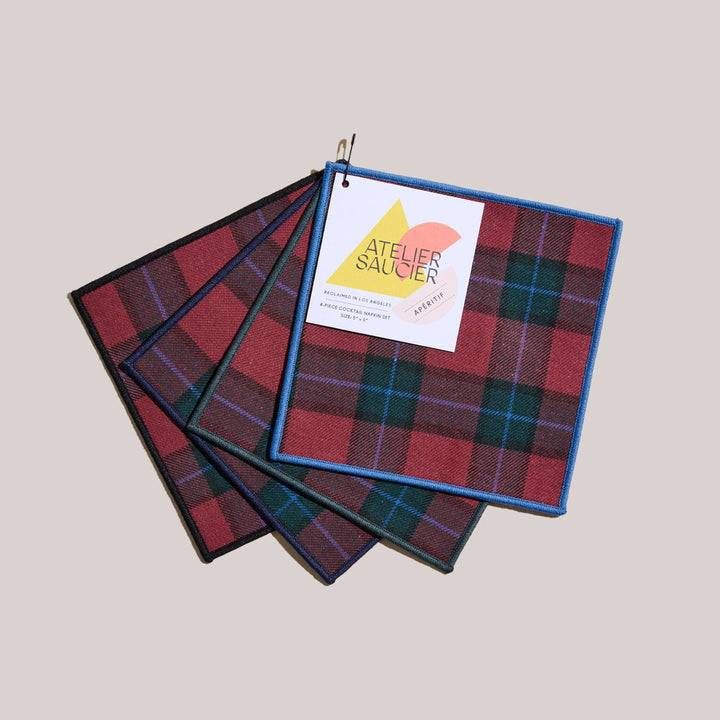 Jubilee Plaid Cocktail Napkins | Set of 4