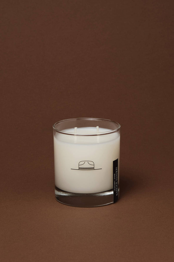 Leather + Pine Candle