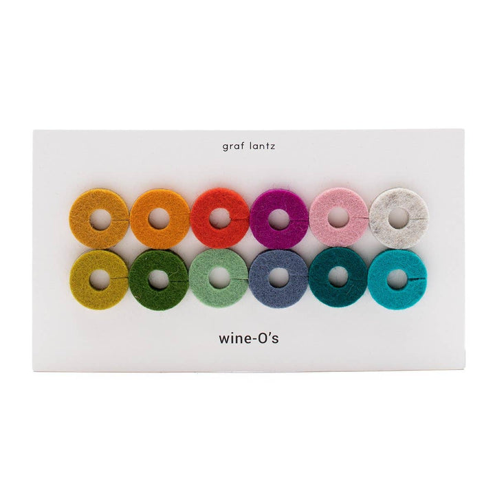 Paradise Wine-O's Merino Wool Felt Round Wine Markers