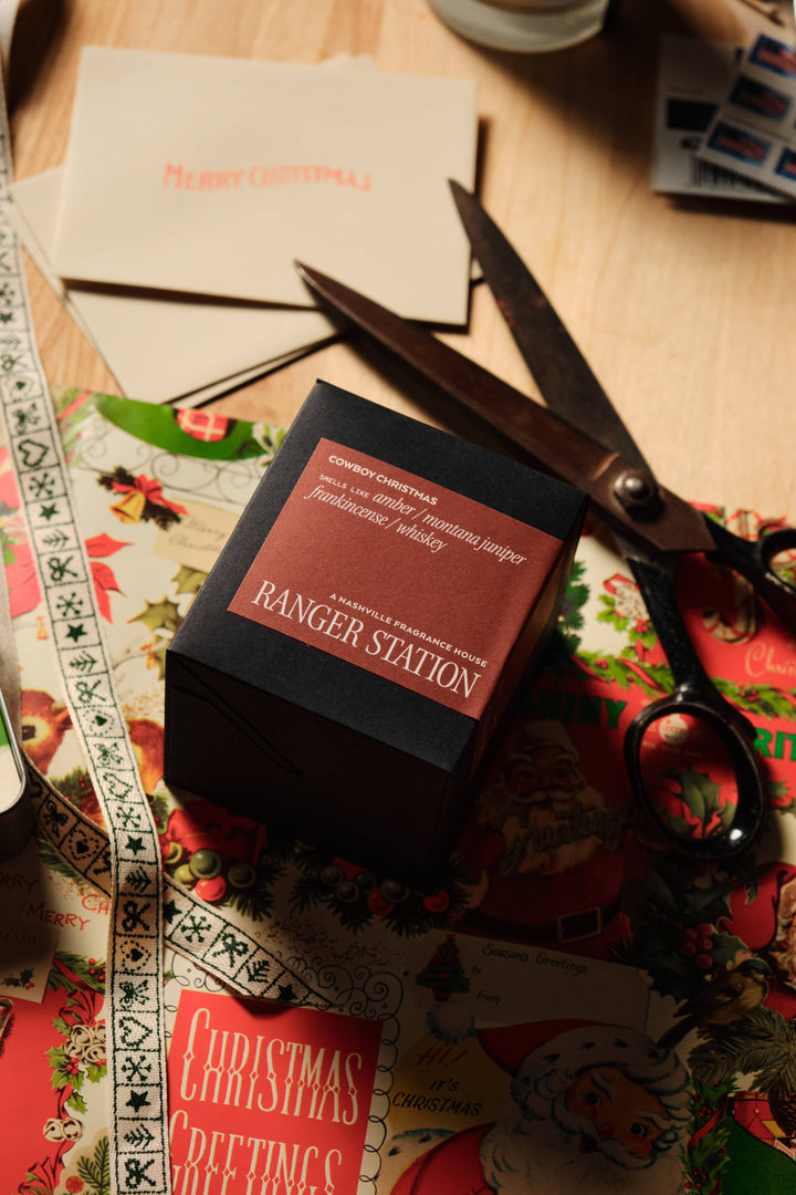 Cowboy Christmas Candle