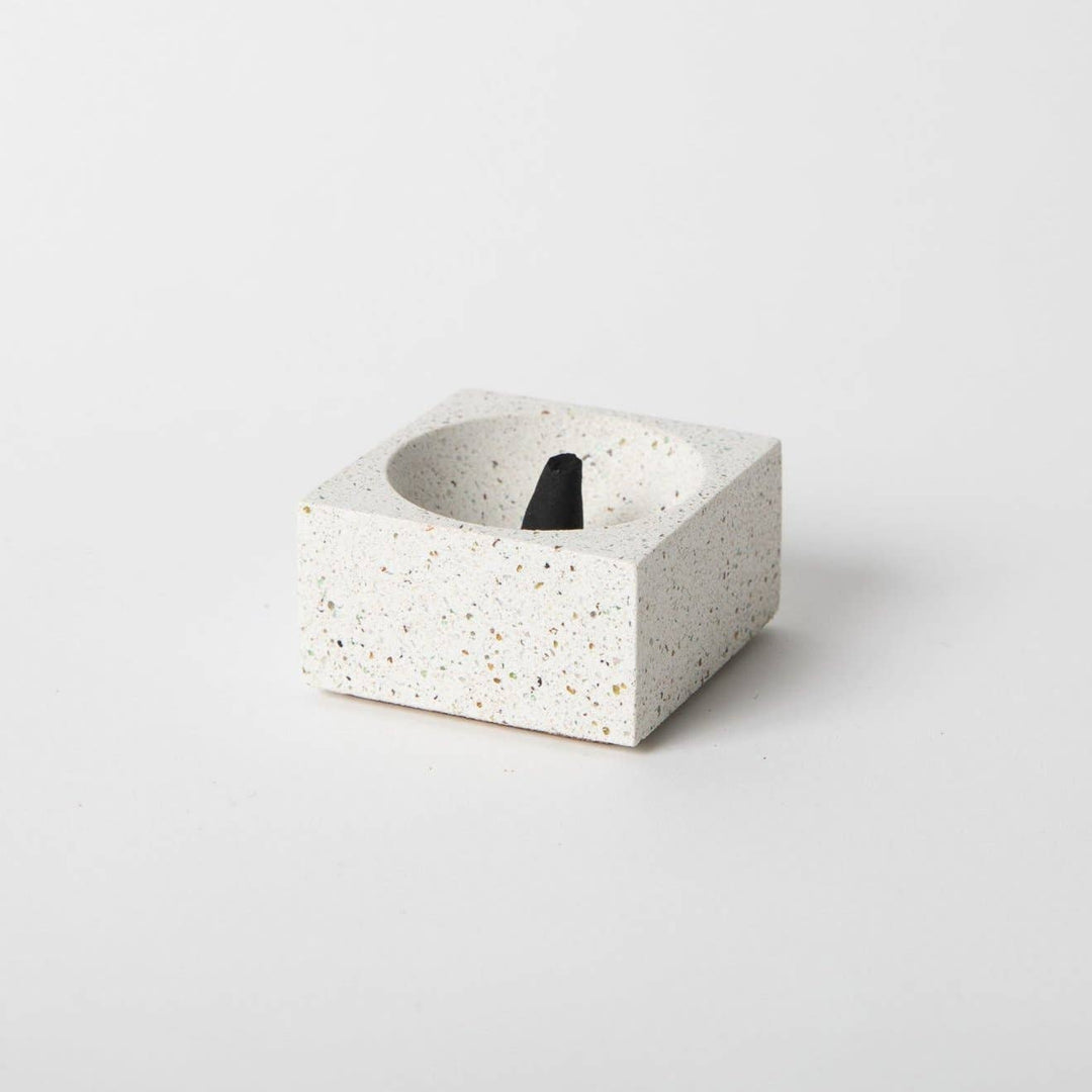 Square Incense Holder | White Terrazzo