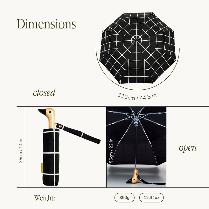 Original Duckhead Umbrella | Black Grid