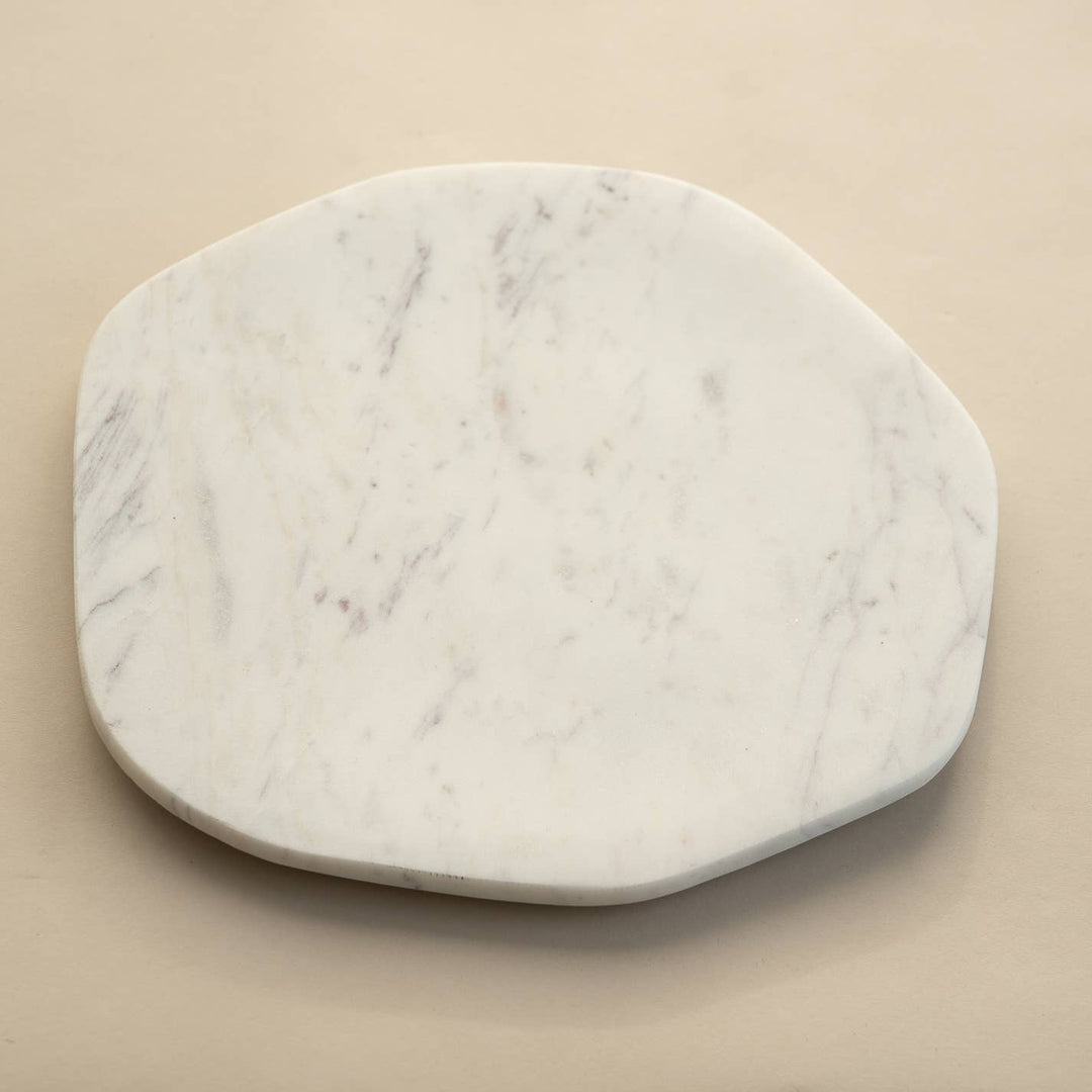 White Marble Free Form Plate - Small Size