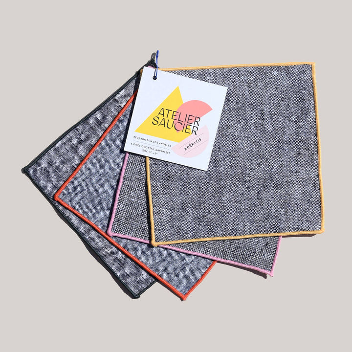 Rainbow Chambray Cocktail Napkins | Set of 4