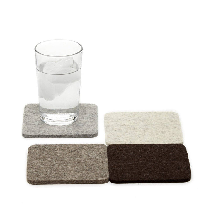 Merino Wool Felt Square Coaster | Earth