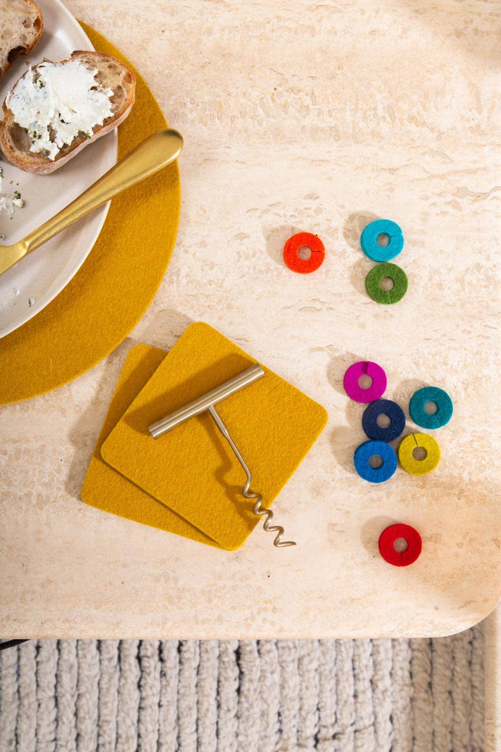 Paradise Wine-O's Merino Wool Felt Round Wine Markers