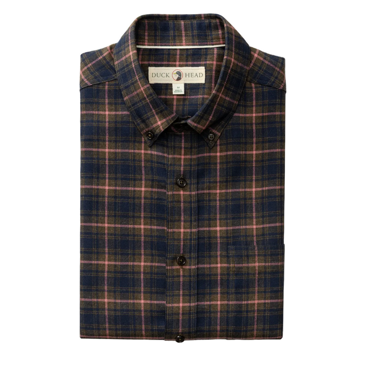 Cotton Flannel Sport Shirt | Dark Olive Heather