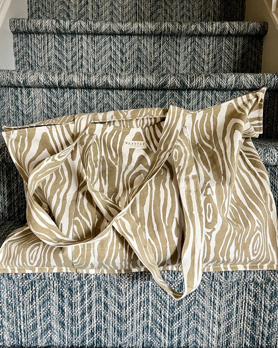 Sand Faux Bois Weekender Tote