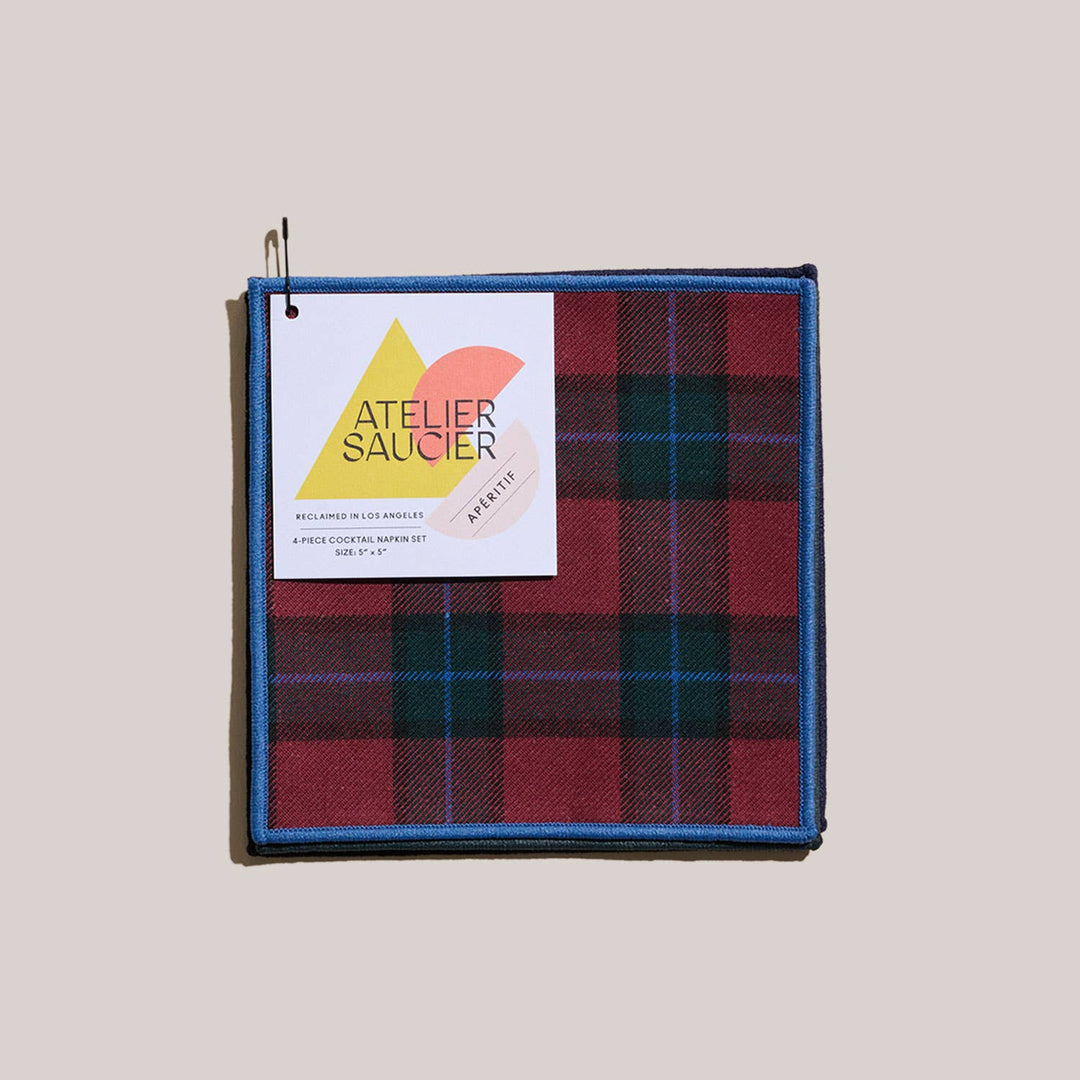 Jubilee Plaid Cocktail Napkins | Set of 4