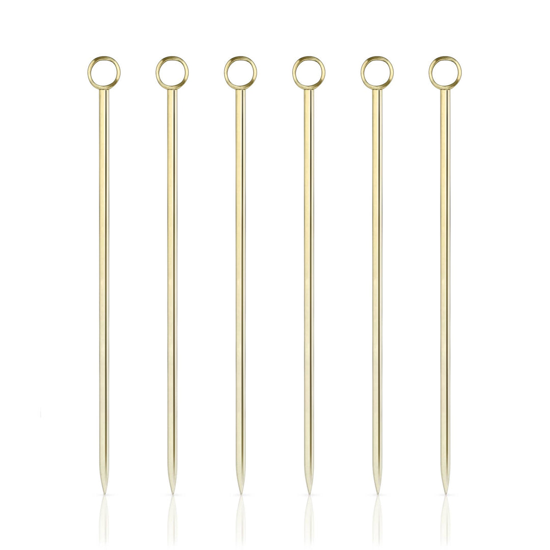 Belmont™ Reusable Gold-Plated Cocktail Picks - Set of 6