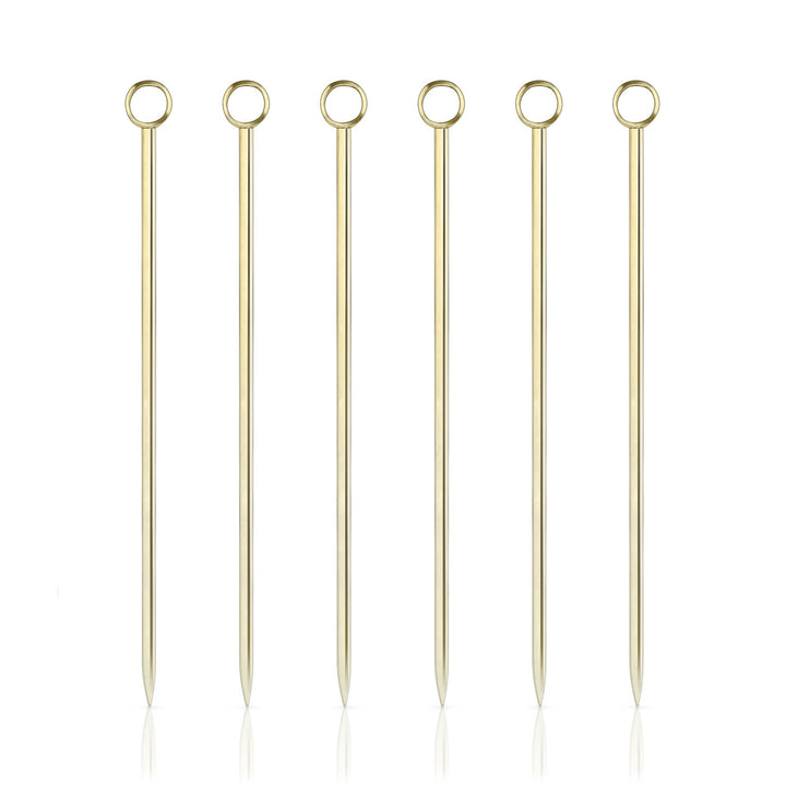 Belmont™ Reusable Gold-Plated Cocktail Picks - Set of 6