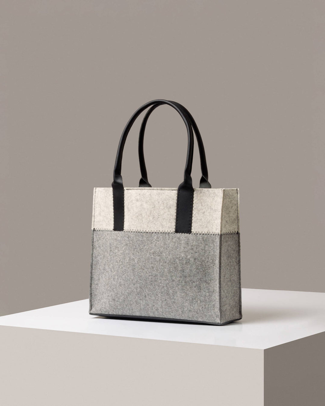 Jaunt Midi Merino Wool Tote | Granite, Heather White & Black