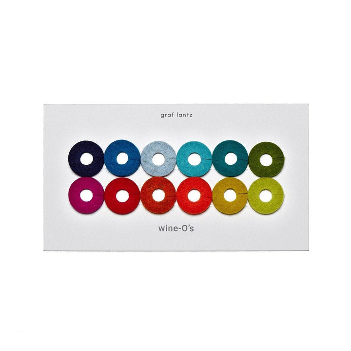 Rainbow Wine-O's Merino Wool Felt Round Wine Markers