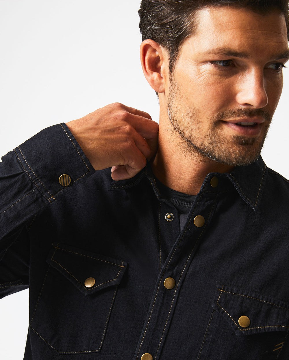 Shoals Denim Button-Up Shirt | Black