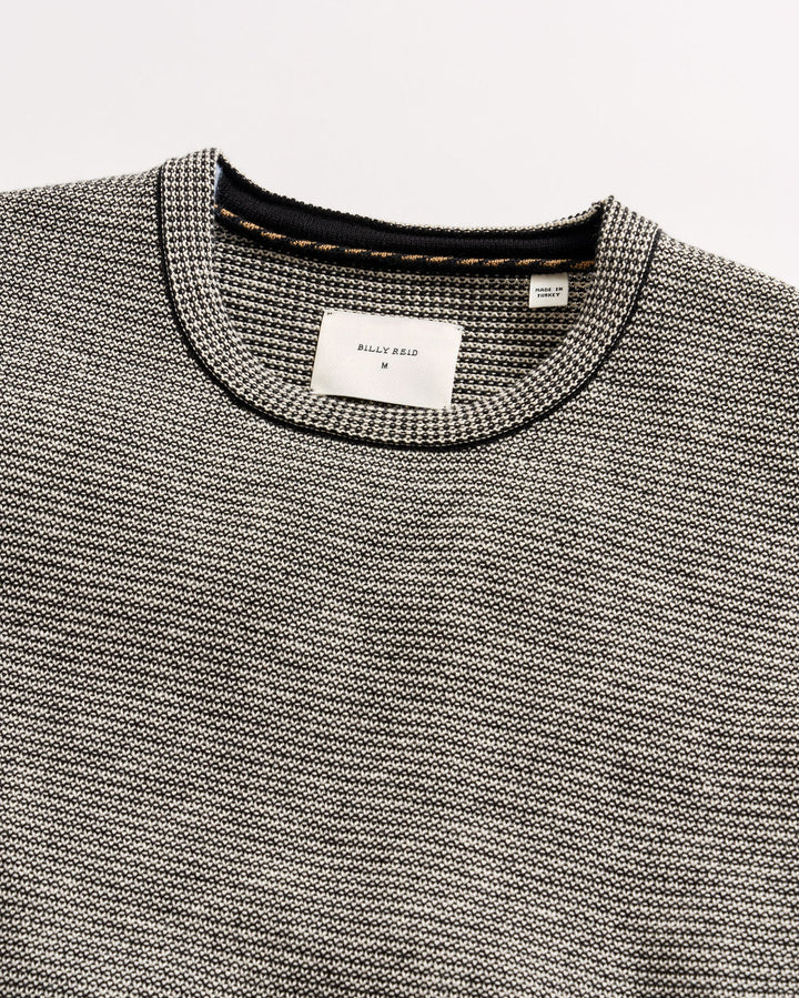 Tuck Stripe Crew Sweater | Black
