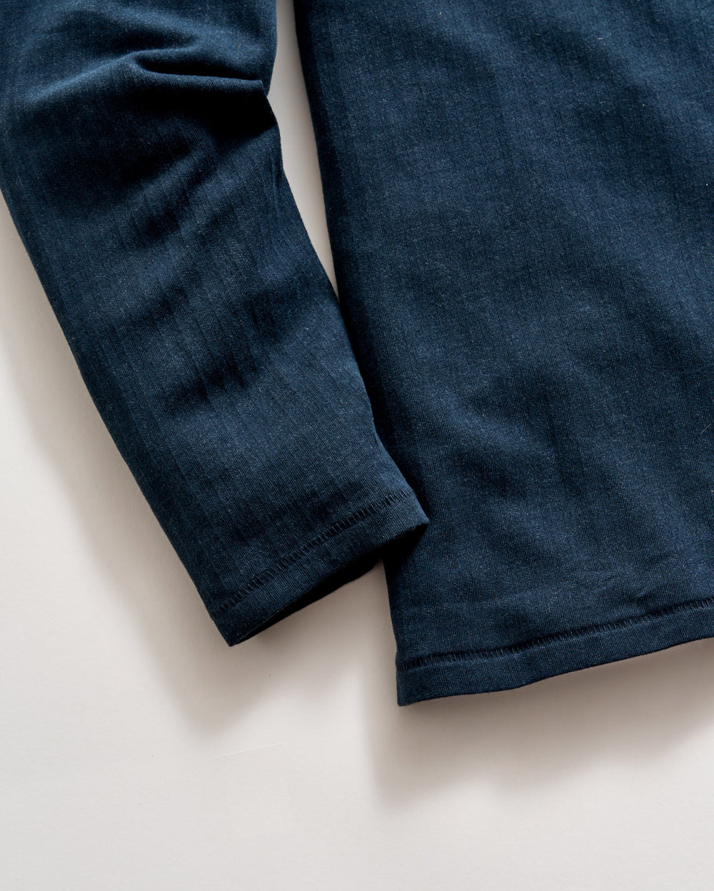Long-Sleeve Herringbone Polo | Carbon Blue