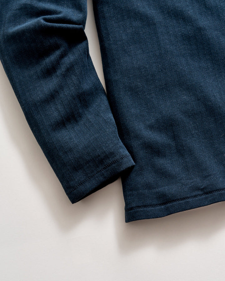 Long-Sleeve Herringbone Polo | Carbon Blue
