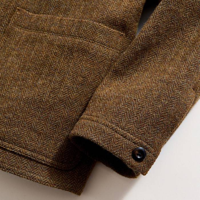 Wool Herringbone Chore Coat | Olive Herringbone