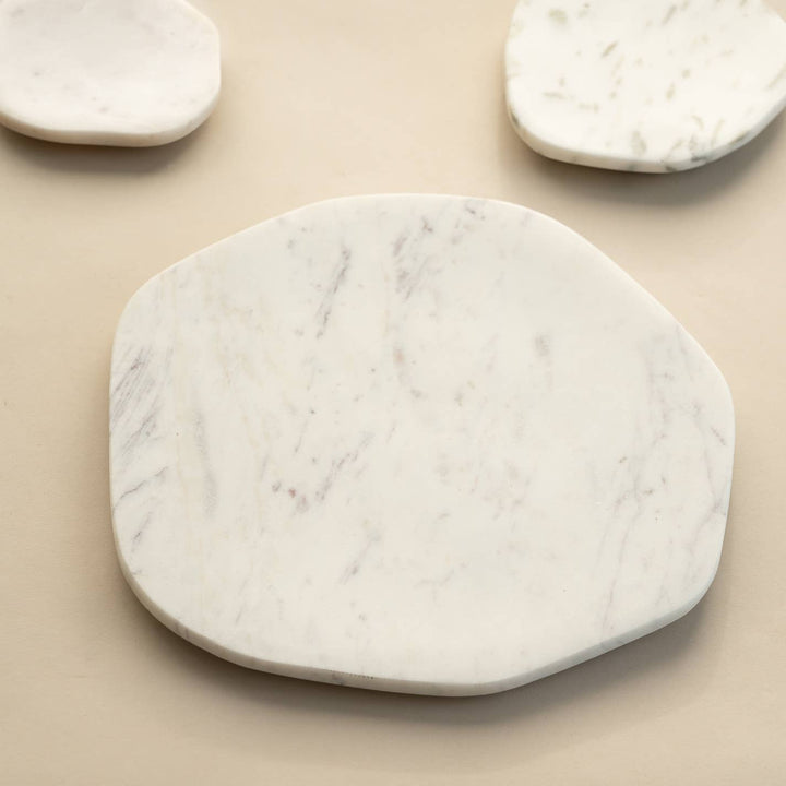 White Marble Free Form Plate - Small Size