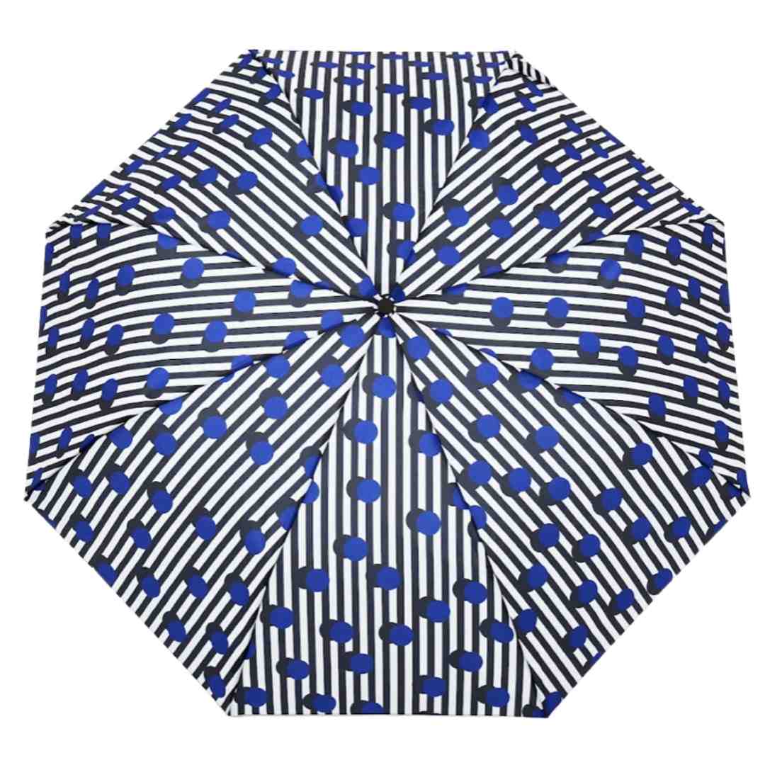 Polkastripe Pattern Compact Eco-Friendly Duckhead Umbrella