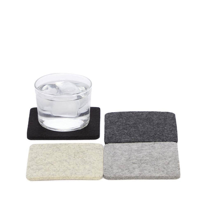 Bierfilzl Merino Wool Felt Square Coaster Multi 4 Pack