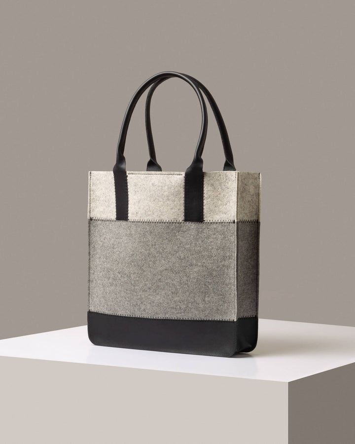 Jaunt Merino Wool Tote | Granite, Heather White & Black