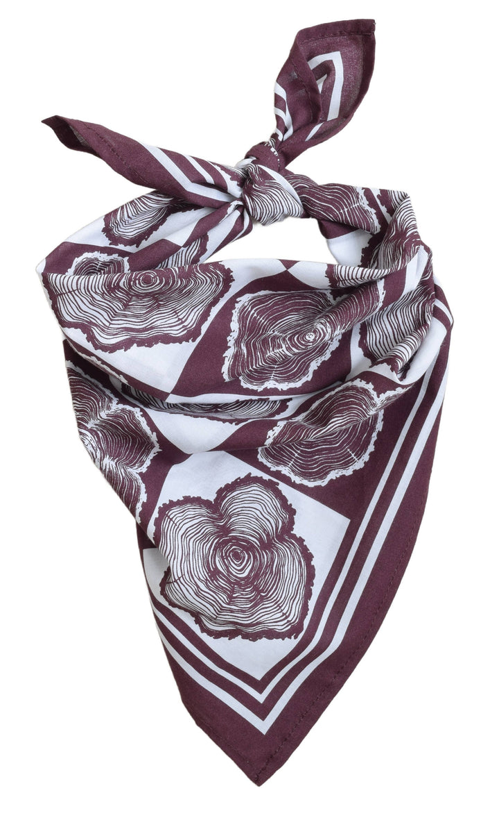 Tree Ring Bandana | Burgundy