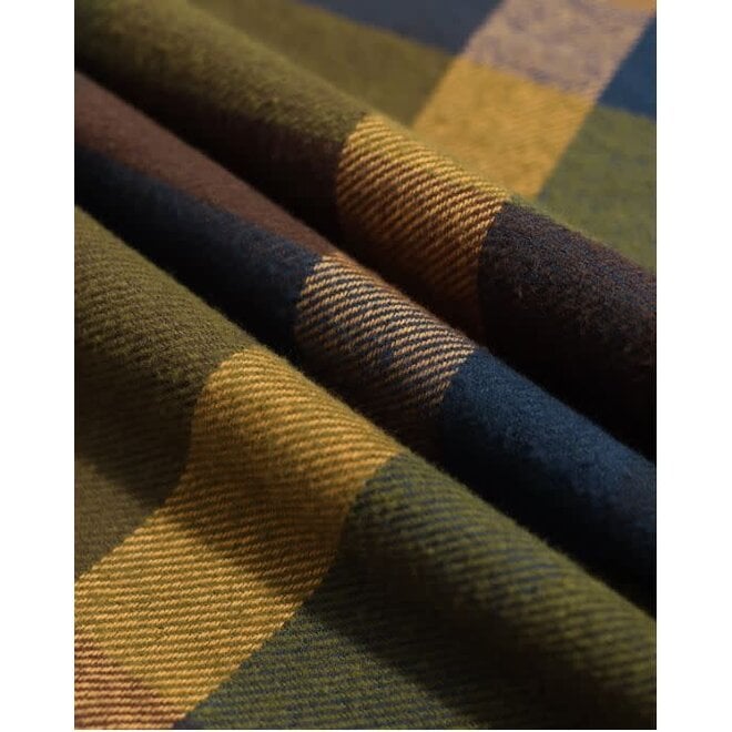 Half-Zip Day Flannel Shirt | Green Multi Checked