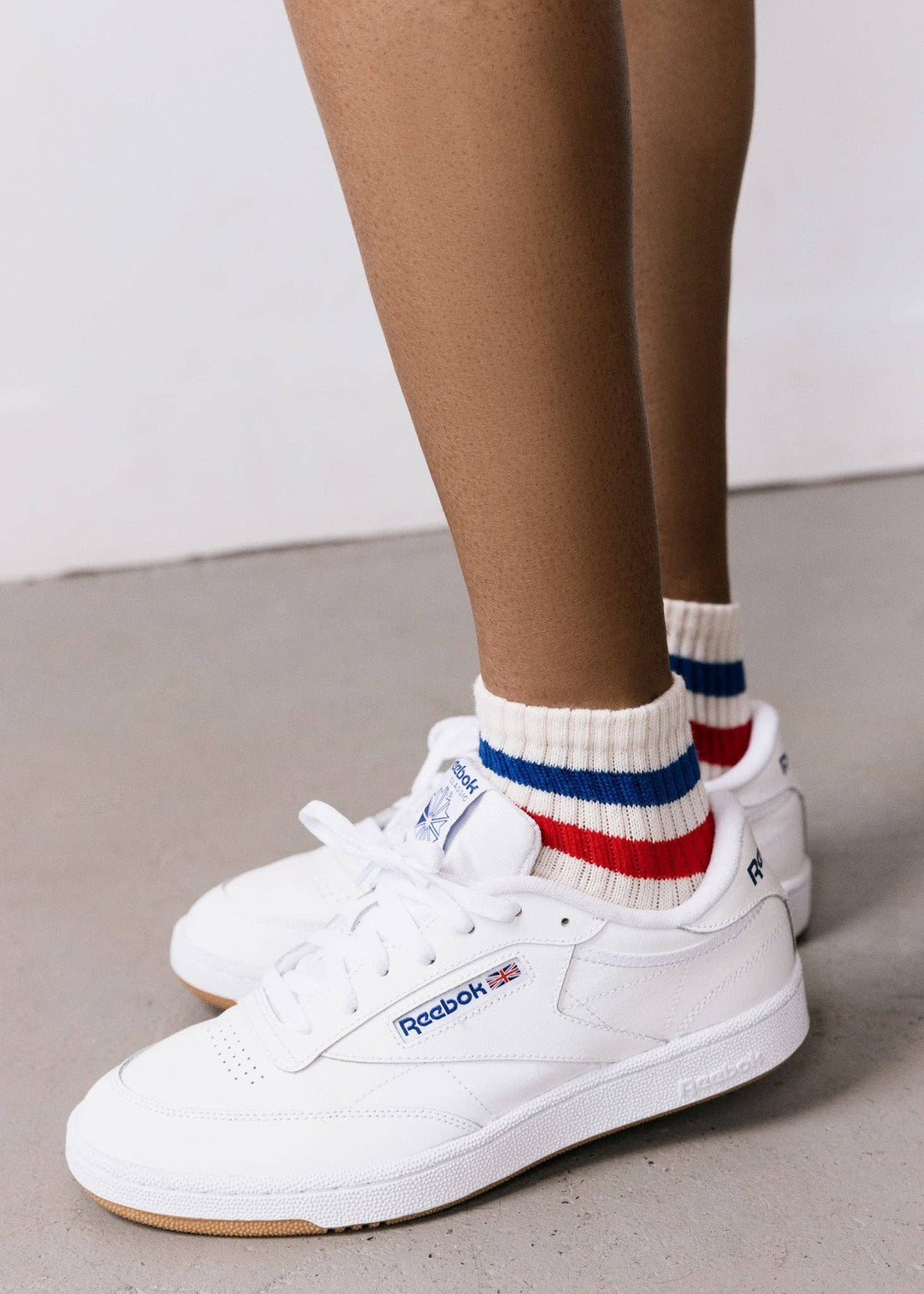 Retro Stripe Quarter Crew | Royal/Red
